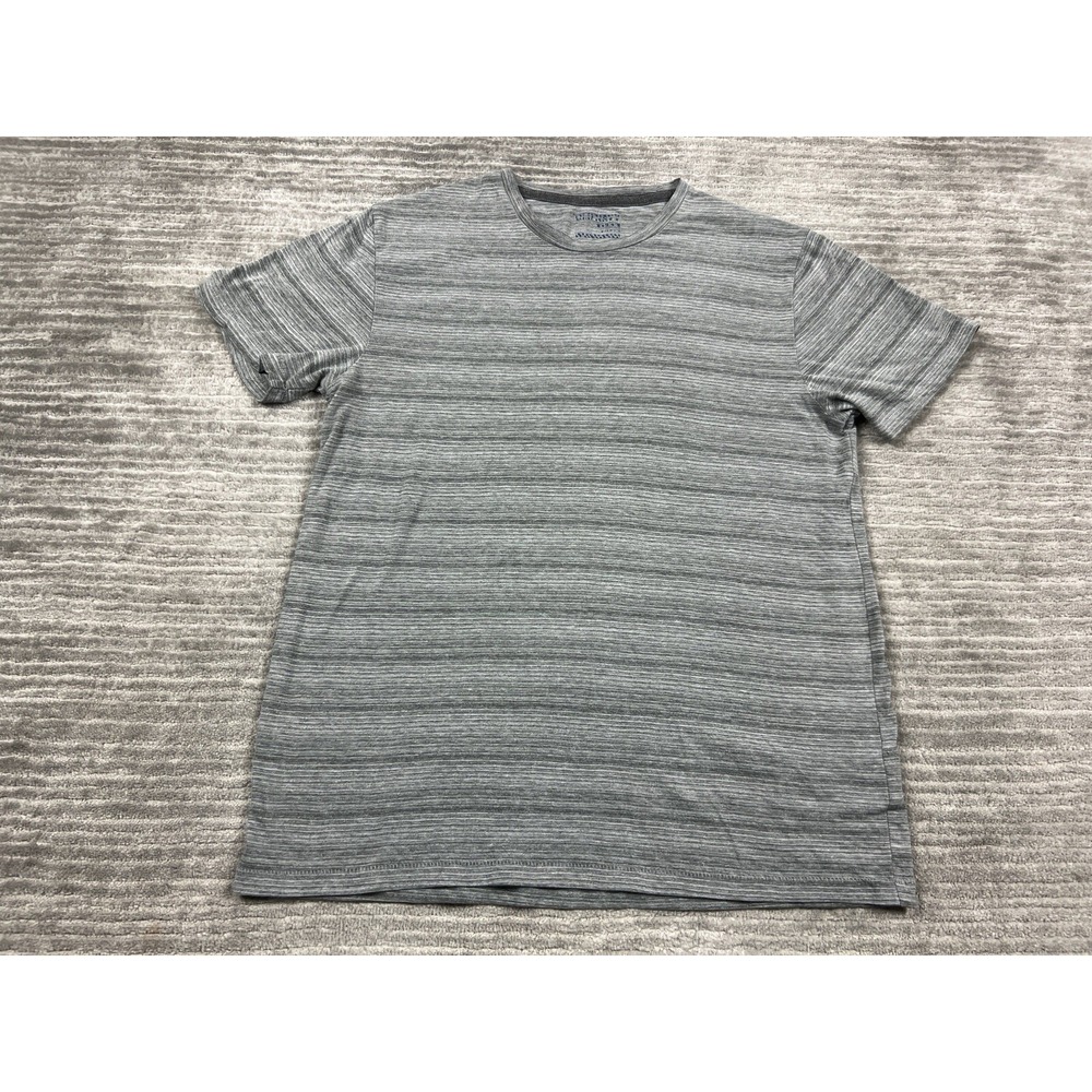 Old Navy T-Shirt Mens M Grey Space Dye Striped Short Sleeve Crew Neck Casual Top